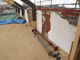 This picture clearly shows repairs made to the walls.