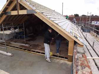 View of the progress from the river end of the building.
